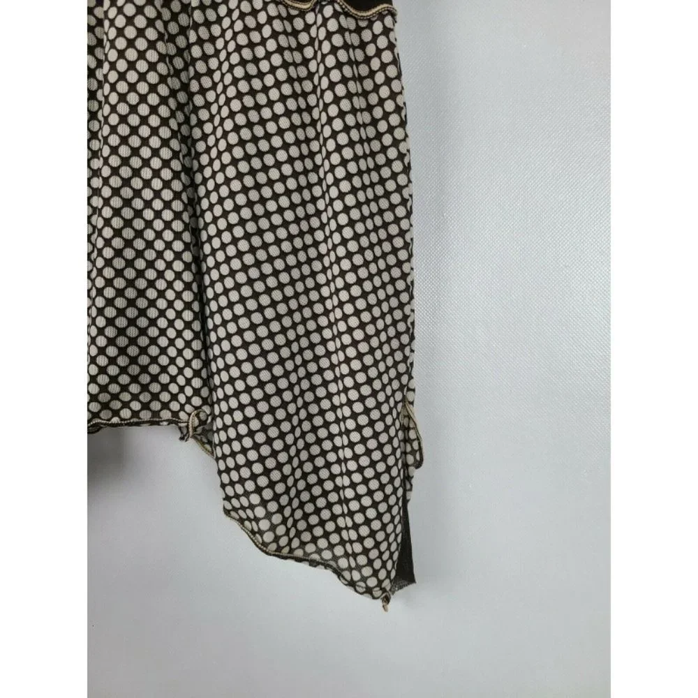 Studio M Brown Polka Dot Printed Top Blouse Sz LP - Picture 3 of 8